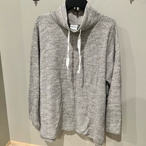 Mock Turtleneck Tunic Style Sweatshirt